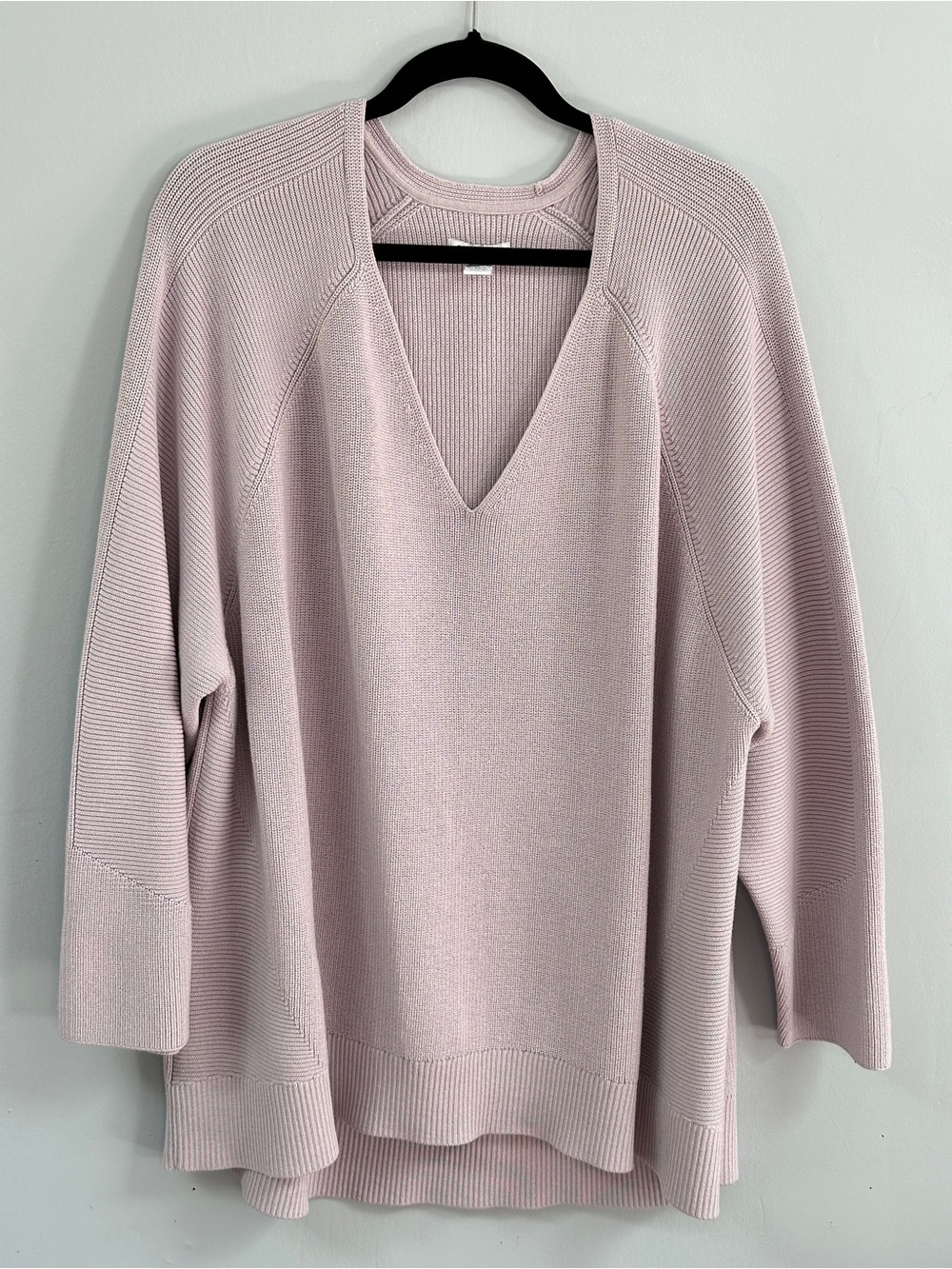 Athleta Hanover V-Neck Sweater 3X Dusty Purple Merino Wool Blend
